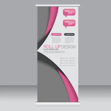 Roll up banner stand template. Abstract background for design Stock Illustration