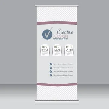Roll up banner stand template. Abstract background for design Stock Illustration