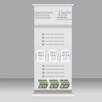 Roll up banner stand template. Abstract background for design Stock Illustration