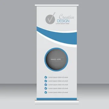 Roll up banner stand template. Abstract background for design Stock Illustration
