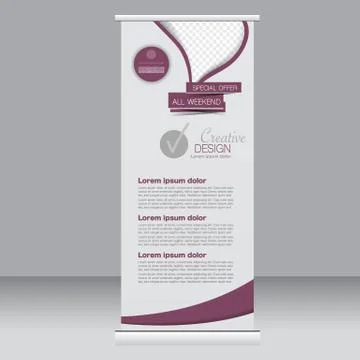 Roll up banner stand template. Abstract background for design Stock Illustration