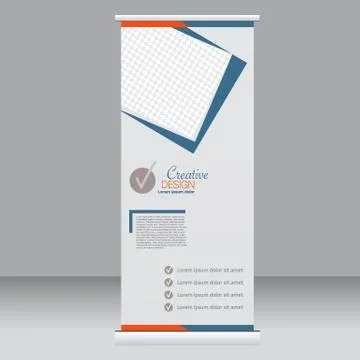 Roll up banner stand template. Abstract background for design Stock Illustration