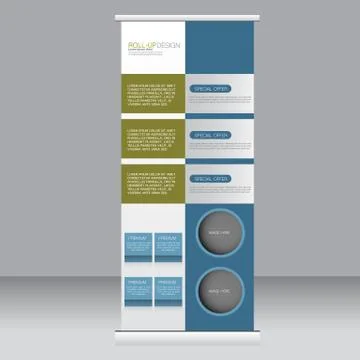 Roll up banner stand template. Abstract background for design Stock Illustration