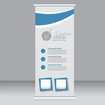 Roll up banner stand template. Abstract background for design Stock Illustration