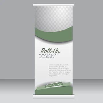 Roll up banner stand template. Abstract background for design Stock Illustration