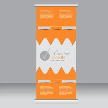 Roll up banner stand template. Abstract background for design Stock Illustration