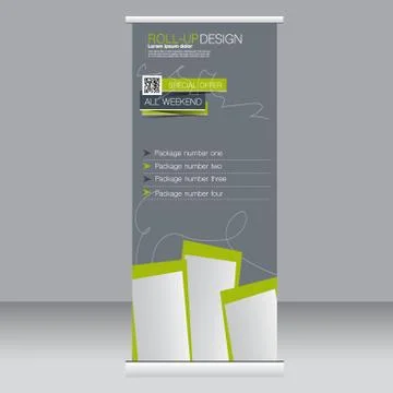 Roll up banner stand template. Abstract background for design Stock Illustration