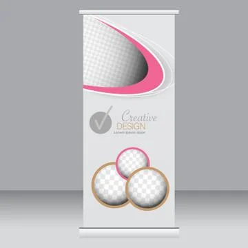 Roll up banner stand template. Abstract background for design Stock Illustration