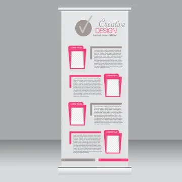 Roll up banner stand template. Abstract background for design Stock Illustration