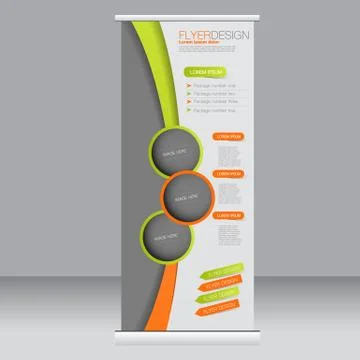 Roll up banner stand template. Abstract background for design Stock Illustration