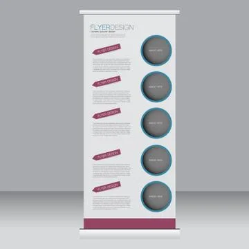 Roll up banner stand template. Abstract background for design Stock Illustration