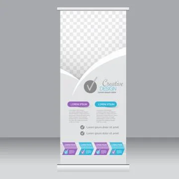 Roll up banner stand template. Abstract background for design Stock Illustration