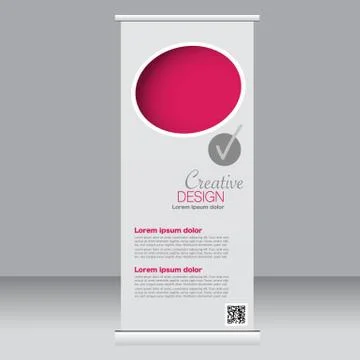Roll up banner stand template. Abstract background for design Stock Illustration