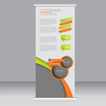 Roll up banner stand template. Abstract background for design Stock Illustration