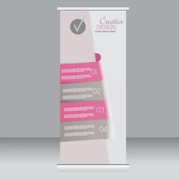 Roll up banner stand template. Abstract background for design Stock Illustration
