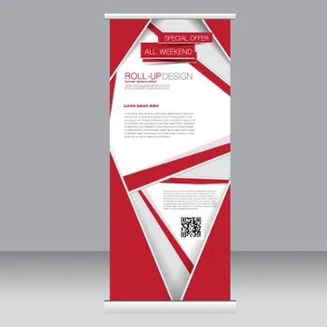 Roll up banner stand template. Abstract background for design Stock Illustration