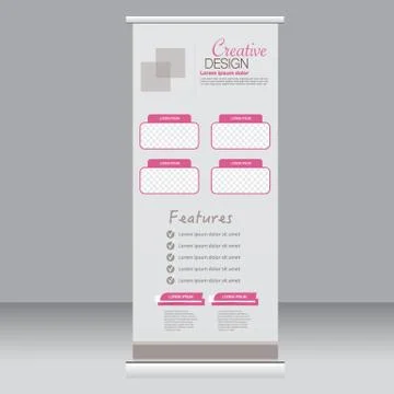 Roll up banner stand template. Abstract background for design Stock Illustration