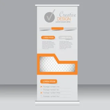Roll up banner stand template. Abstract background for design Stock Illustration