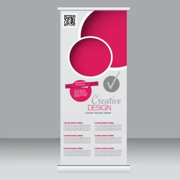 Roll up banner stand template. Abstract background for design Stock Illustration