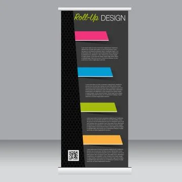 Roll up banner stand template. Abstract background for design Stock Illustration
