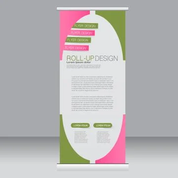 Roll up banner stand template. Abstract background for design Stock Illustration