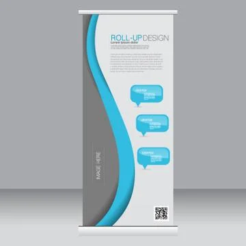 Roll up banner stand template. Abstract background for design Stock Illustration