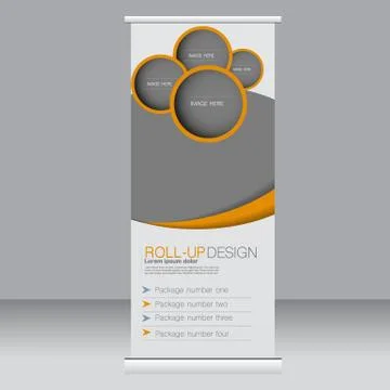 Roll up banner stand template. Abstract background for design Stock Illustration