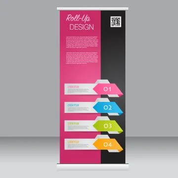 Roll up banner stand template. Abstract background for design Stock Illustration