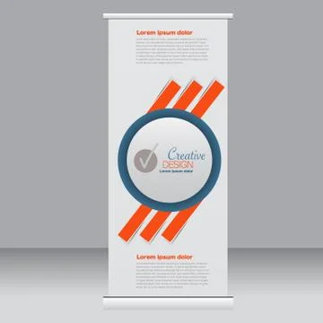Roll up banner stand template. Abstract background for design Stock Illustration