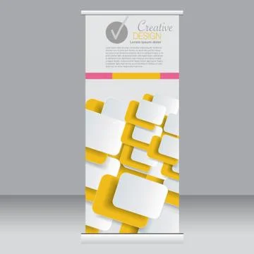 Roll up banner stand template. Abstract background for design Stock Illustration