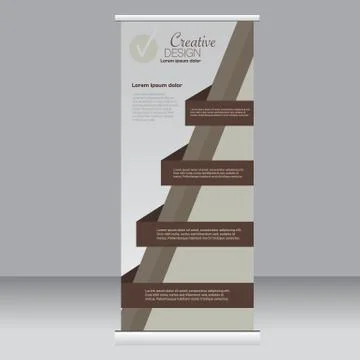 Roll up banner stand template. Abstract background for design Stock Illustration