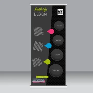 Roll up banner stand template. Abstract background for design Stock Illustration