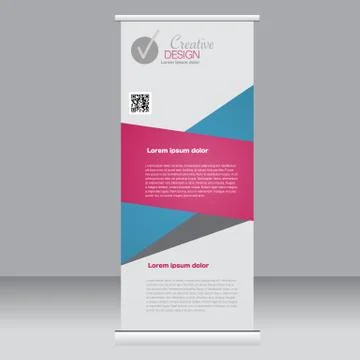 Roll up banner stand template. Abstract background for design Stock Illustration