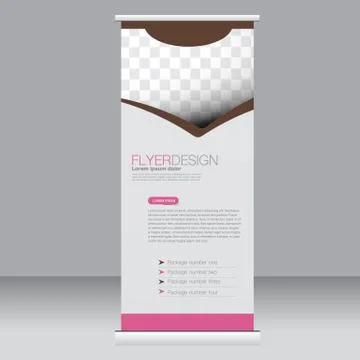 Roll up banner stand template. Abstract background for design Stock Illustration