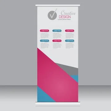 Roll up banner stand template. Abstract background for design Stock Illustration