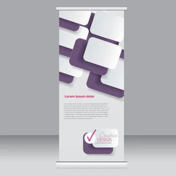 Roll up banner stand template. Abstract background for design Stock Illustration