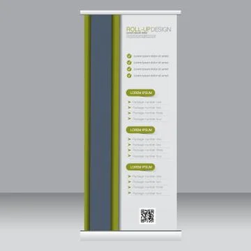 Roll up banner stand template. Abstract background for design Stock Illustration