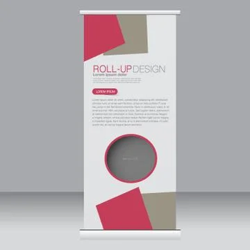Roll up banner stand template. Abstract background for design Stock Illustration