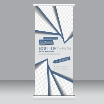 Roll up banner stand template. Abstract background for design Stock Illustration