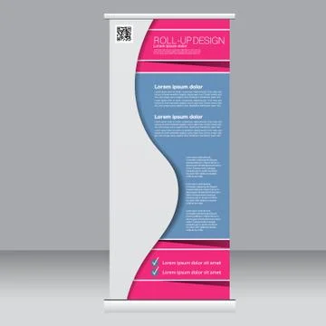Roll up banner stand template. Abstract background for design Stock Illustration