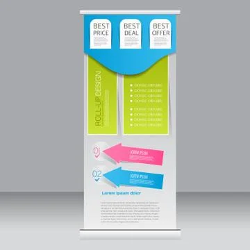 Roll up banner stand template. Abstract background for design Stock Illustration