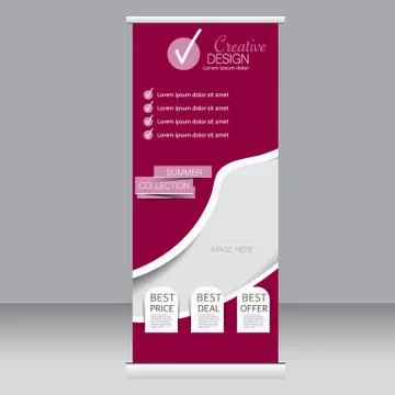 Roll up banner stand template. Abstract background for design Stock Illustration