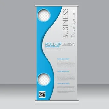 Roll up banner stand template. Abstract background for design Stock Illustration