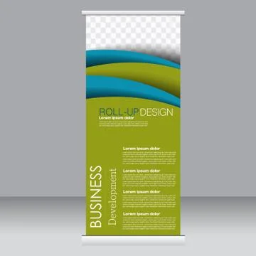 Roll up banner stand template. Abstract background for design Stock Illustration