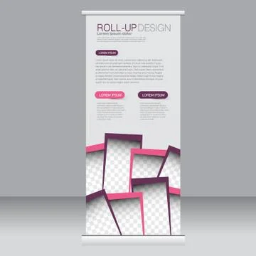 Roll up banner stand template. Abstract background for design Stock Illustration