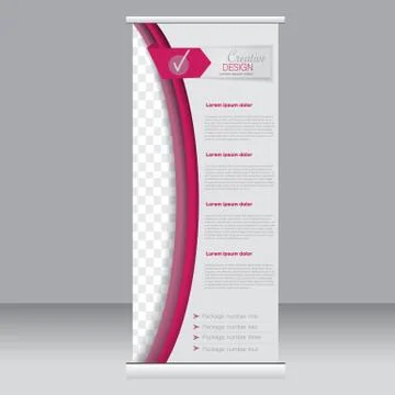 Roll up banner stand template. Abstract background for design Stock Illustration