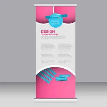 Roll up banner stand template. Abstract background for design Stock Illustration