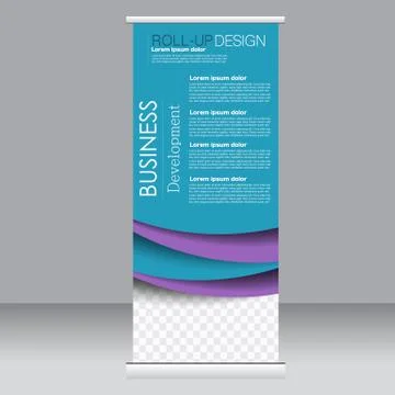Roll up banner stand template. Abstract background for design Stock Illustration