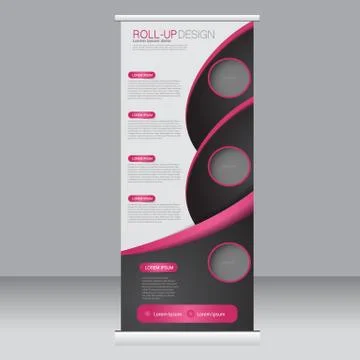 Roll up banner stand template. Abstract background for design Stock Illustration