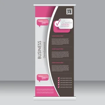 Roll up banner stand template. Abstract background for design Stock Illustration